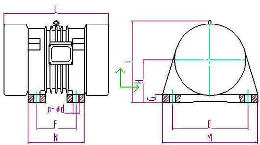 JZO振動(dòng)電機(jī)外形圖 JZO振動(dòng)電機(jī)外形圖